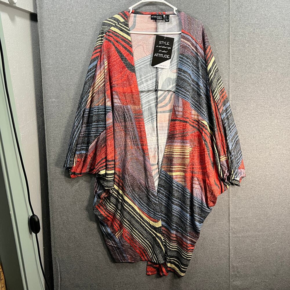 Attitudes by Renee Global Illusions Casknit Cocoon Cardiga Honey Swirl, Medium